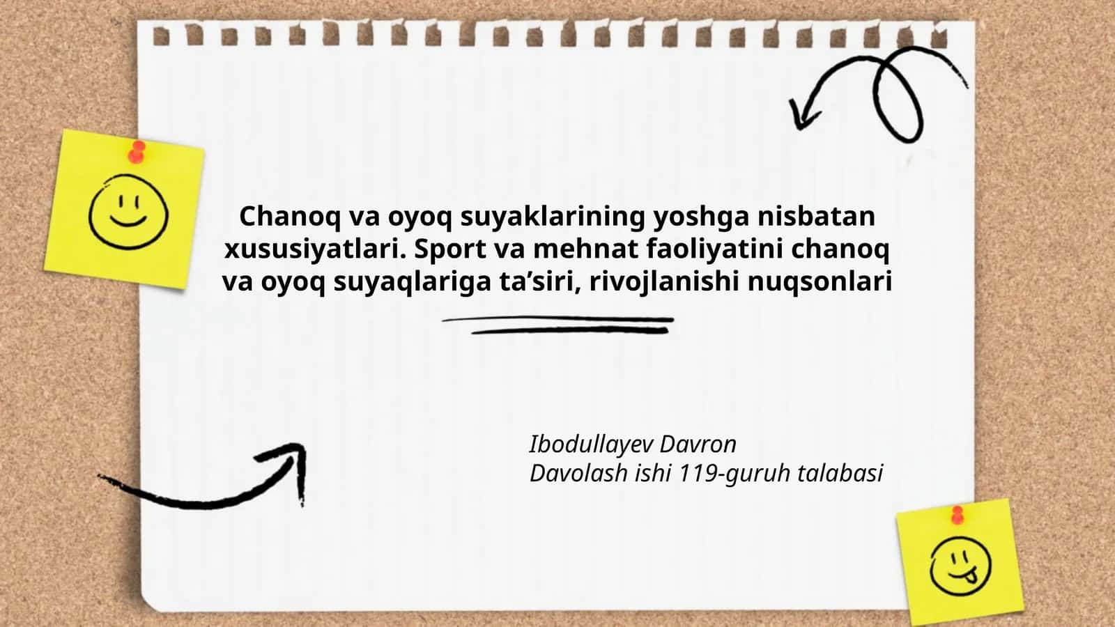 Chanoq va oyoq suyaklarining yoshga nisbatan xususiyatlari