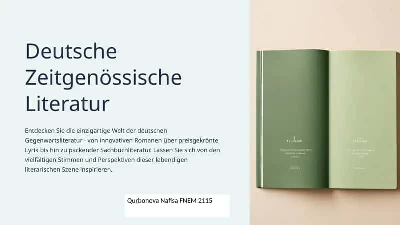 Deutsche Zeitgenössische Literatur
