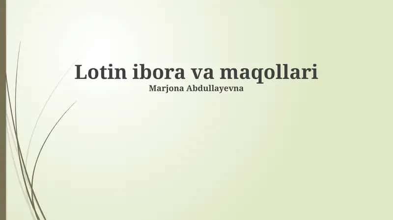 Lotin ibora va maqollari