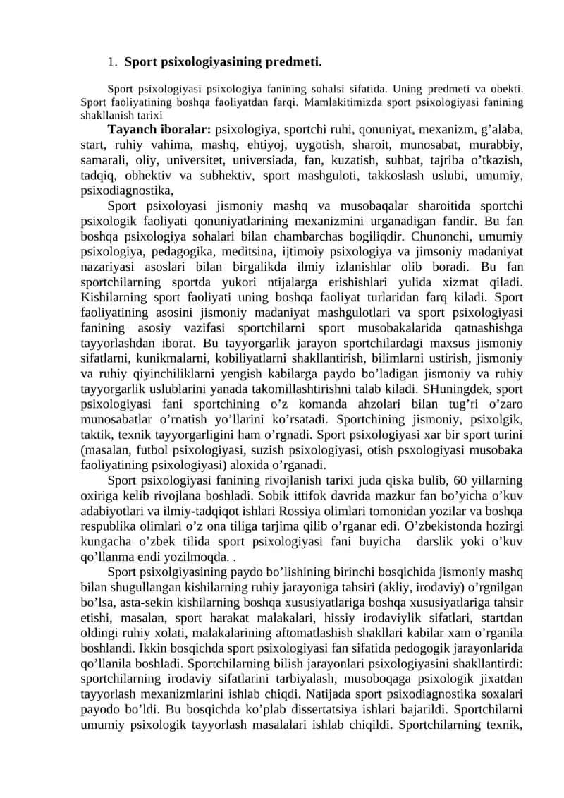 Sport psixologiyasi