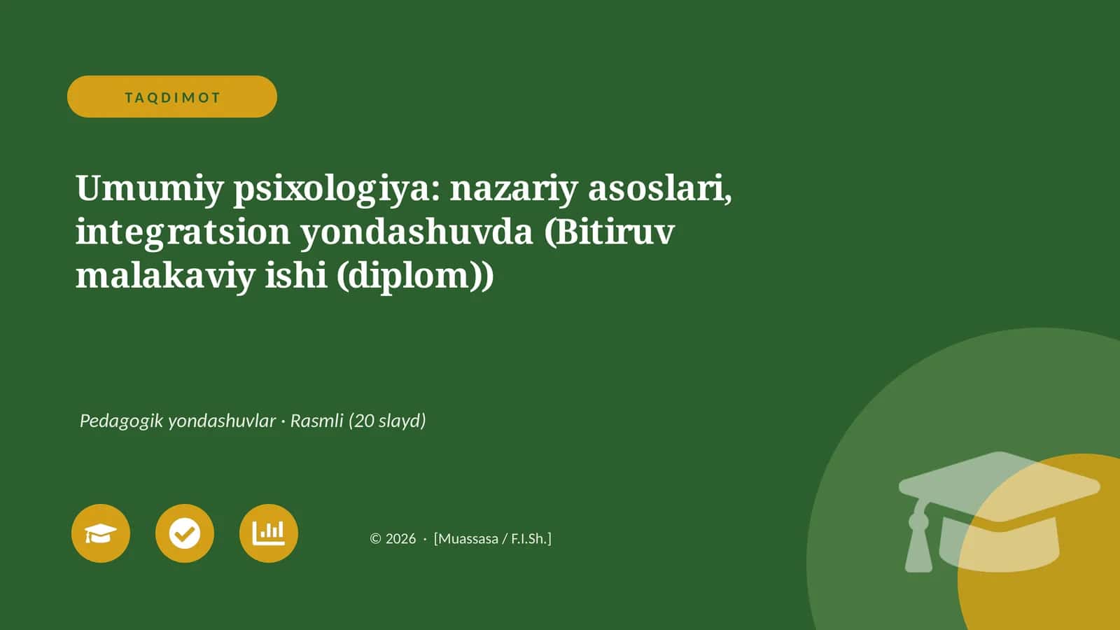 Umumiy psixologiya: nazariy asoslari, integratsion yondashuvda (Bitiruv malakaviy ishi (diplom))