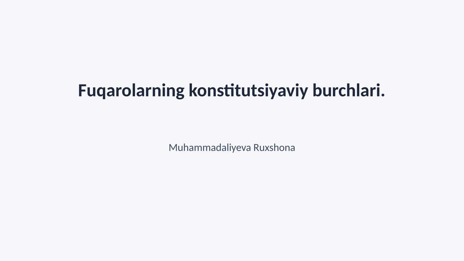 Fuqarolarning konstitutsiyaviy burchlari