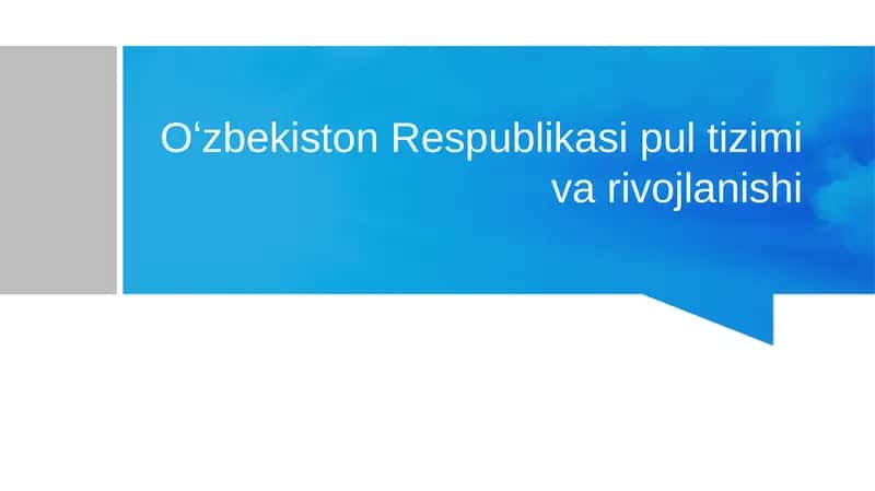 Pul tizimi va rivojlanishi