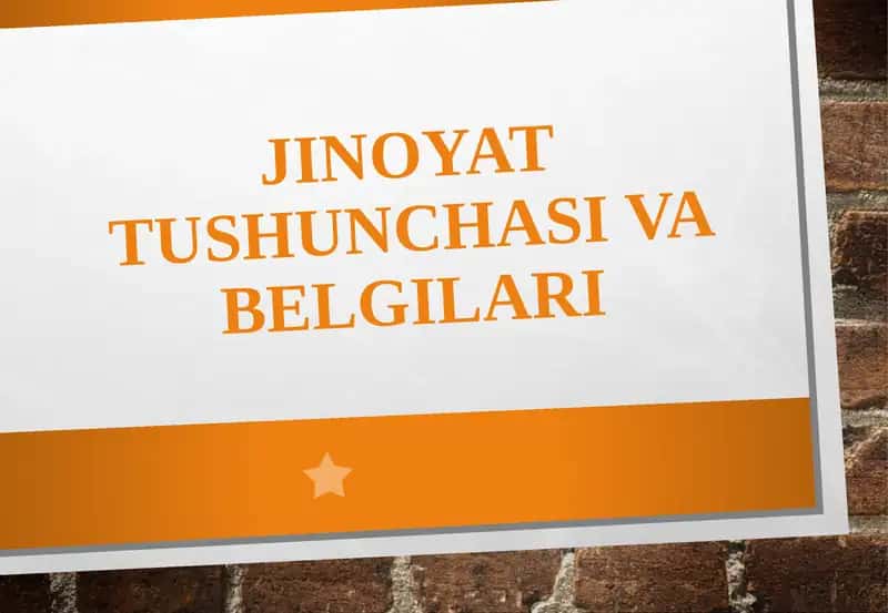 Jinoyattushunchasi va belgilari