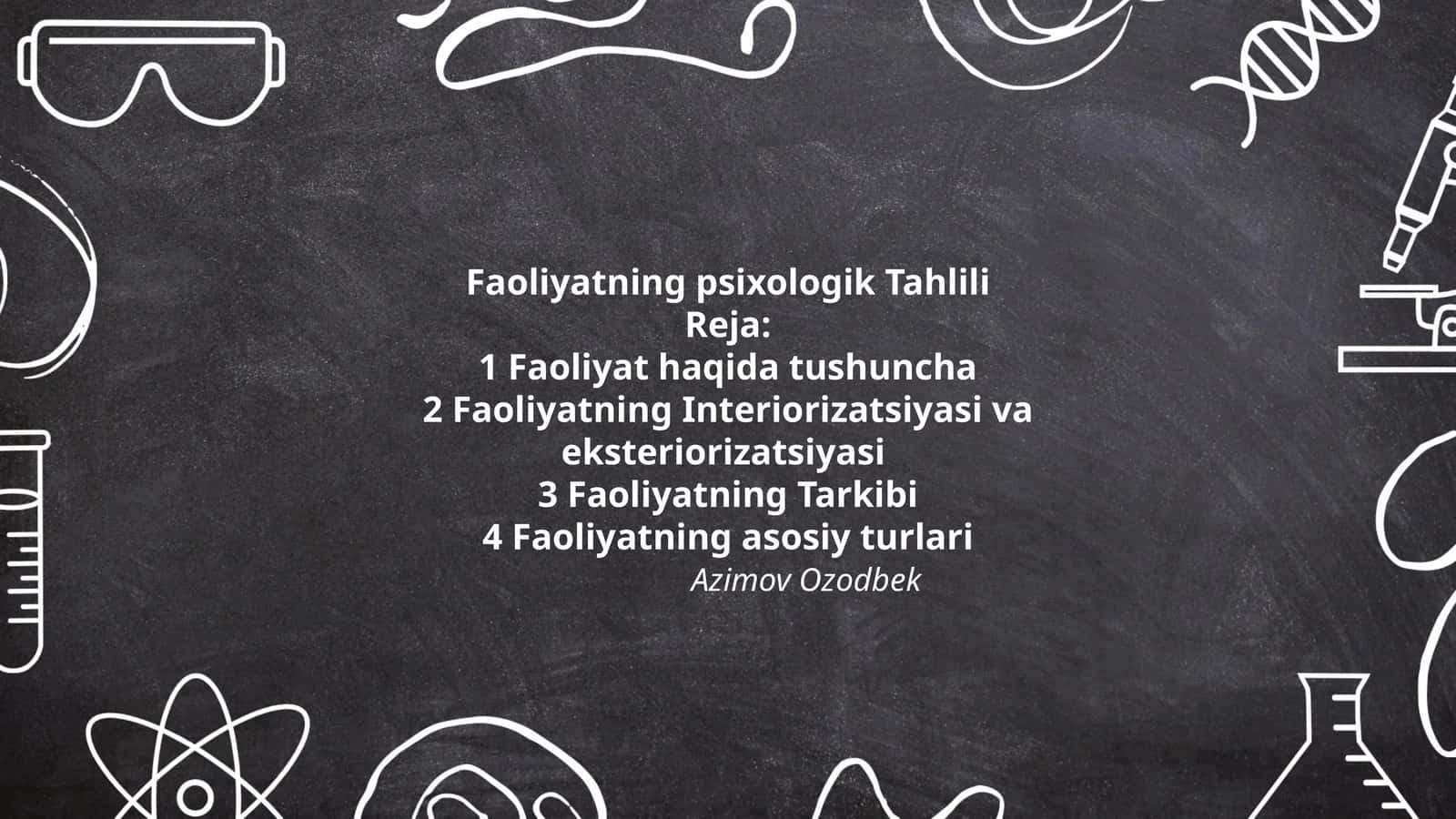 Faoliyatning psixologik Tahlili