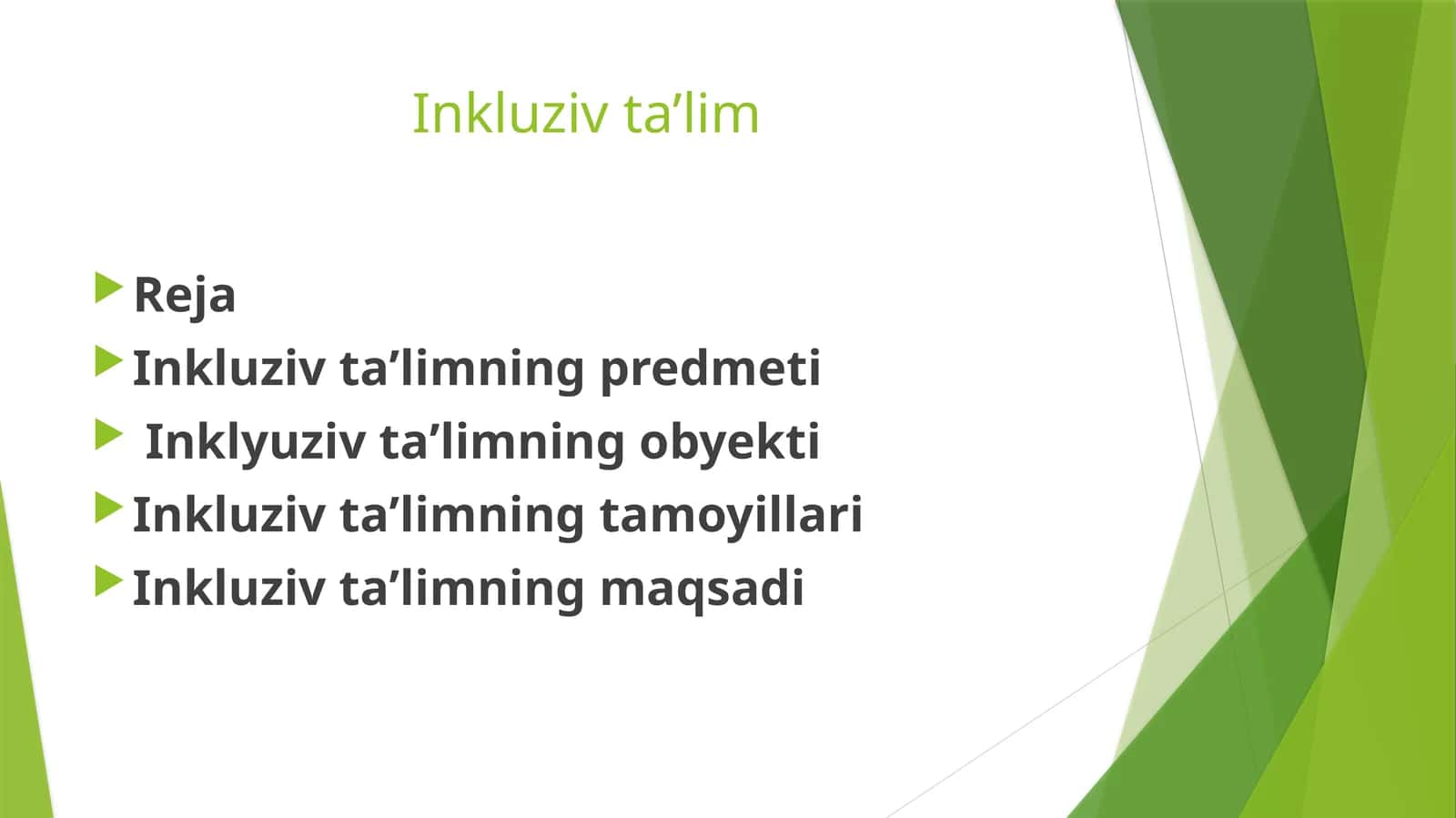 Inkluziv ta’limning tamoyillari