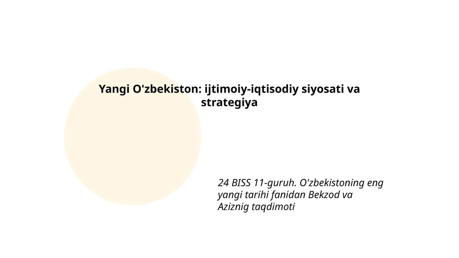 Yangi O'zbekiston: ijtimoiy-iqtisodiy siyosati va strategiya