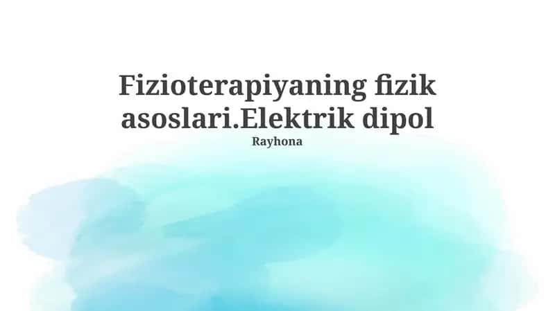 Elektr dipoli