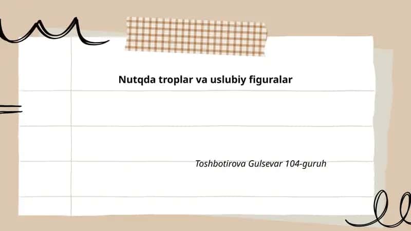 Nutqda troplar va uslubiy figuralar