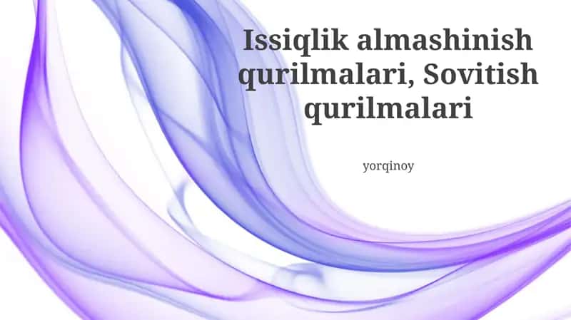 Issiqlik almashinu uskunalari