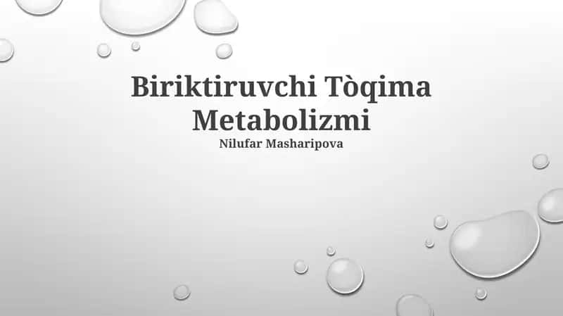 Biriktiruvchi Tòqima Metabolizmi