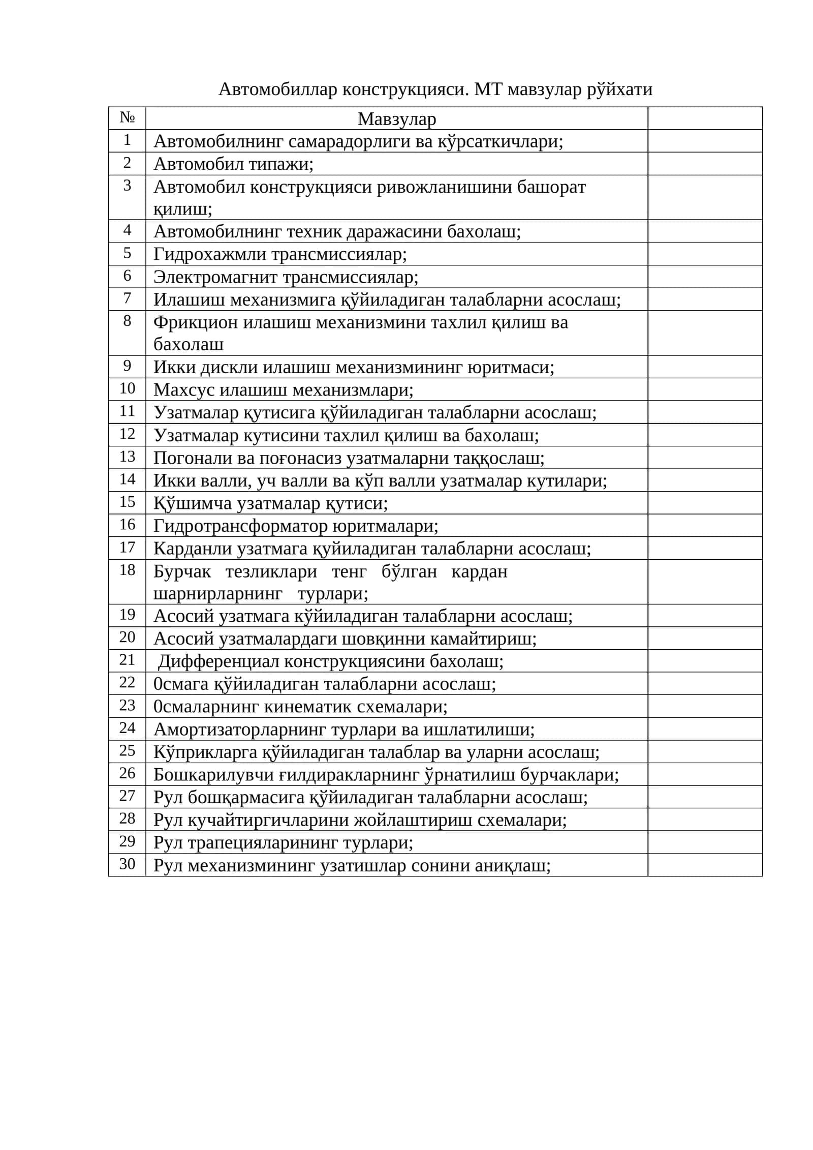 Автомобилнинг самарадорлиги ва кўрсаткичлари