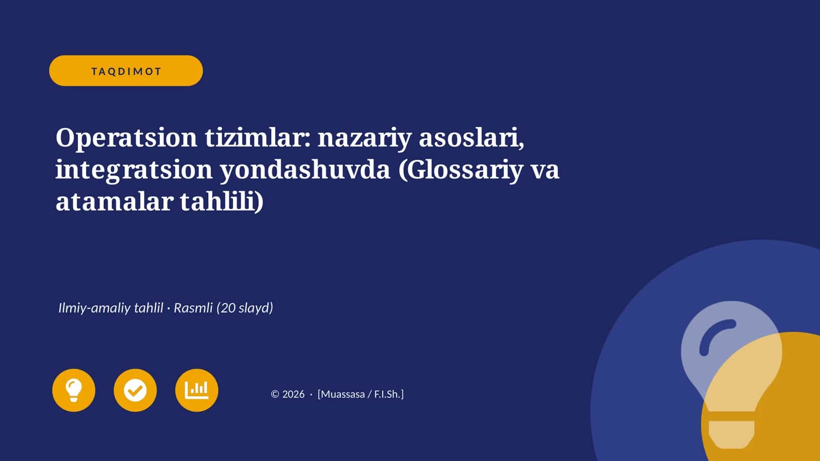 Operatsion tizimlar: nazariy asoslari, integratsion yondashuvda (Glossariy va atamalar tahlili)
