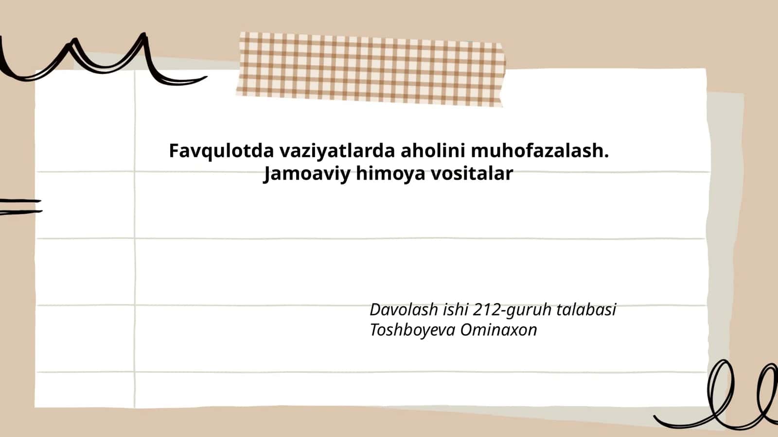 Favqulotda vaziyatlarda aholini muhofazalash. Jamoaviy himoya vositalar