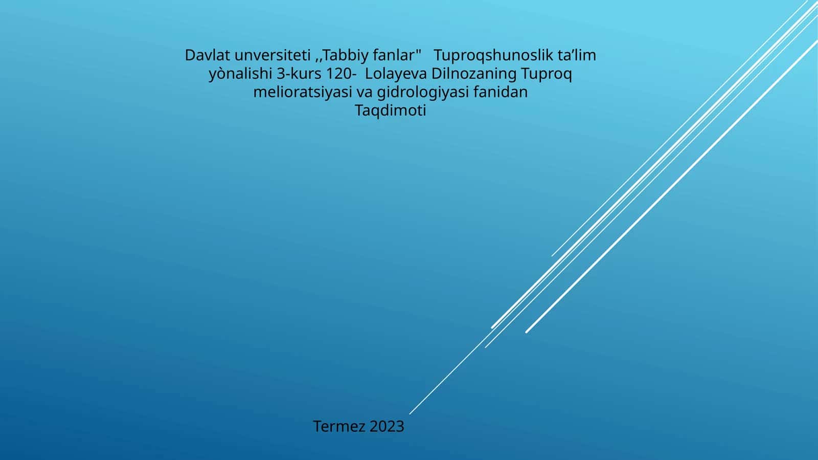 Tuproqshunoslik taʼlim yònalishi