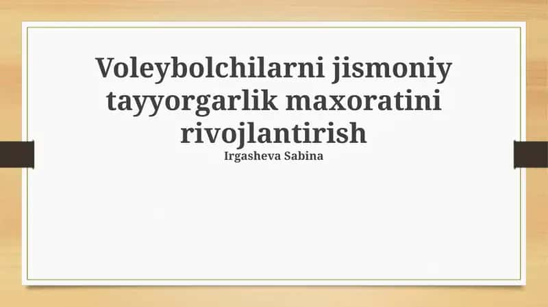 Jismoniy Tayyorgarlik Maxorati