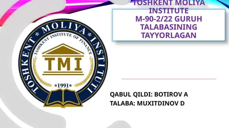 Moliyabozoridatexnik tahlil qo'llanishi
