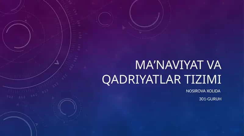 Maʼnaviyat va Qadriyatlar Tizimi