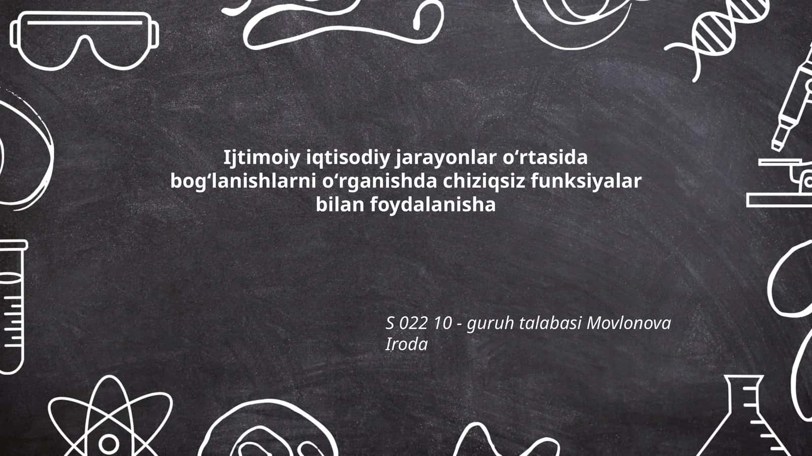 Ijtimoiy-iqtisodiy jarayonlar tahlili