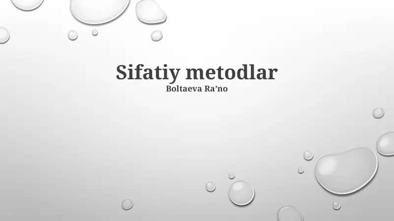 Sifatiy metodlar