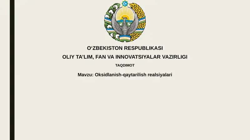 Oksidlanish-qaytarilishrealsiyalari