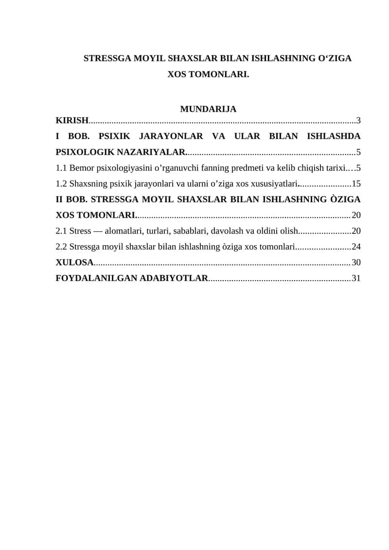 Stressga Moyil Shaxslar Bilan Ishlashning O‘ziga Xos Tomonlari