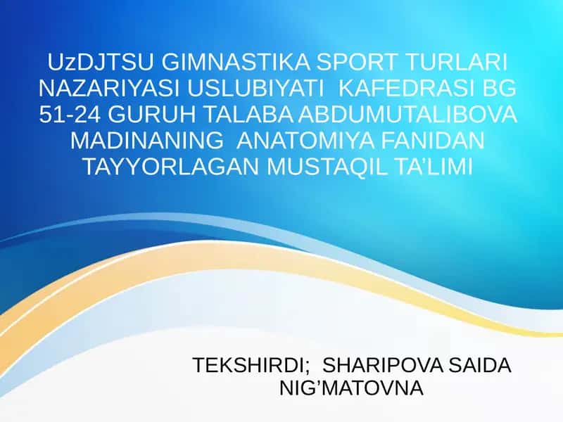 Kichik qon aylanish doirasi tomirlari gazal mashinuvi