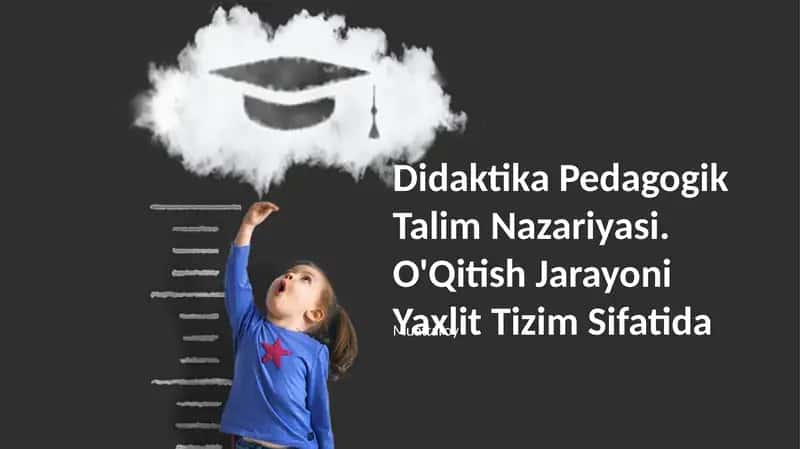 Didaktika Pedagogik Talim Nazariyasi. O'Qitish Jarayoni Yaxlit Tizim Sifatida
