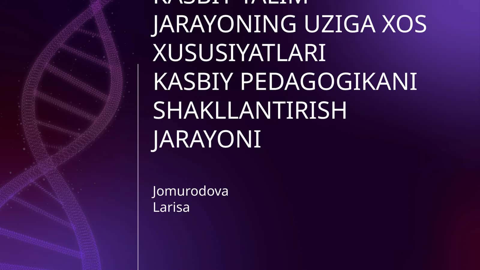 KASBIY PEDAGOGIKA MODULINING PRIDMETI