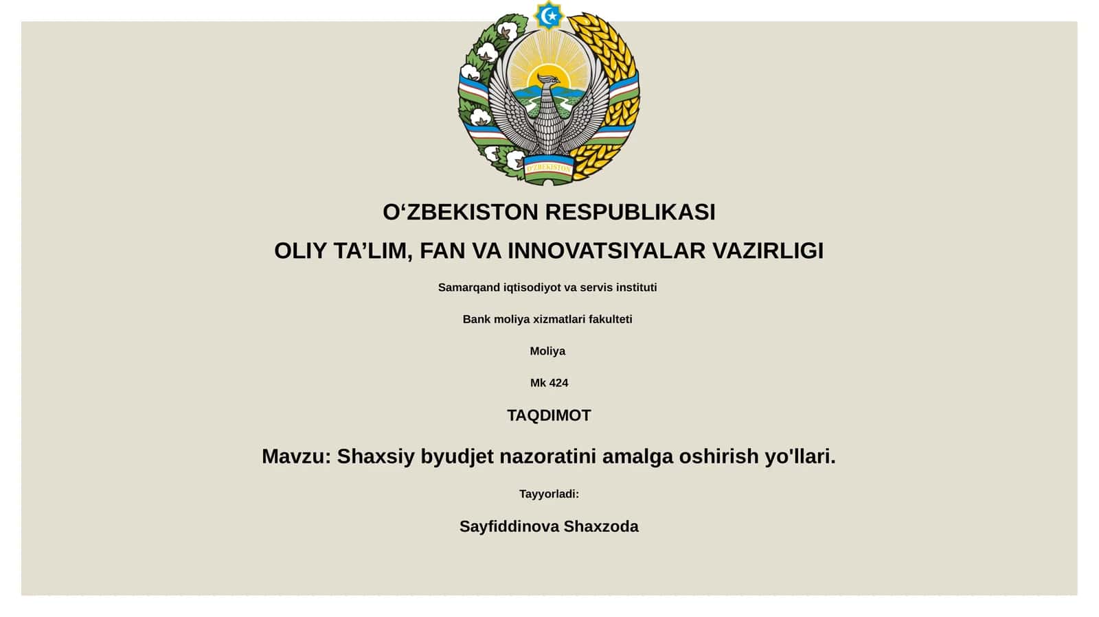 Shaxsiy byudjet nazoratini amalga oshirish yo'llari
