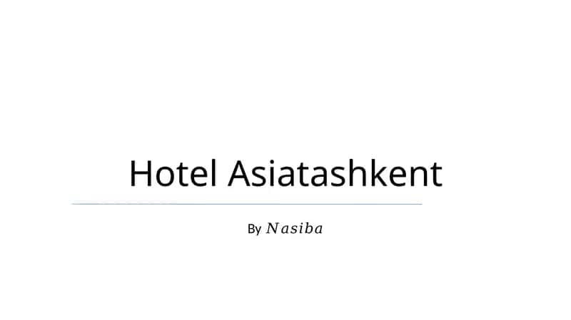 Hotel Asiatashkent