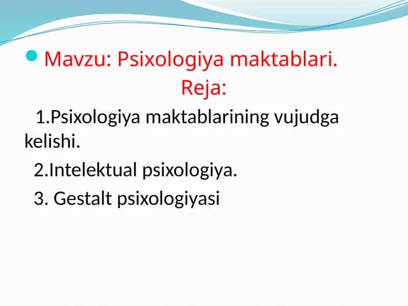 Psixologiya maktablari