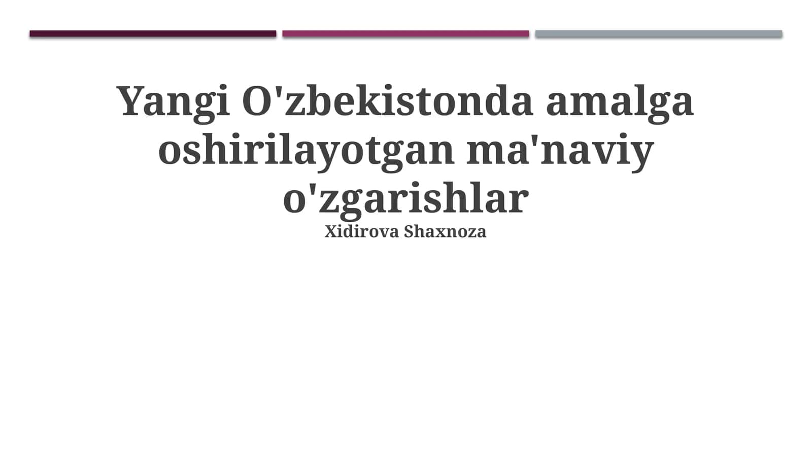 O'zbekistonning ma'naviy merosi