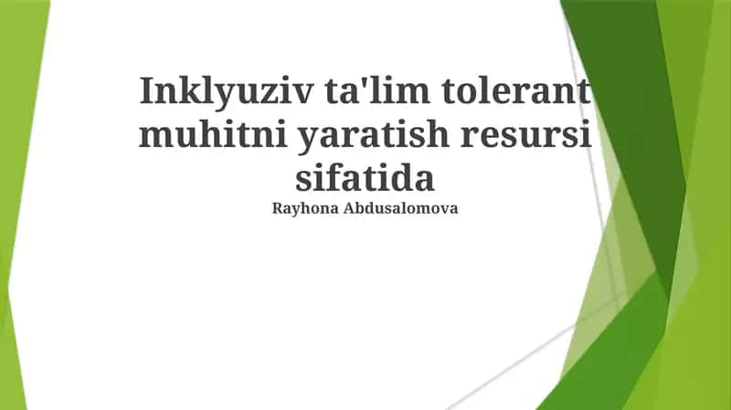 Inklyuziv Ta'lim: Bag'rikeng Muhit Yaratishning Asosini Qo'yish