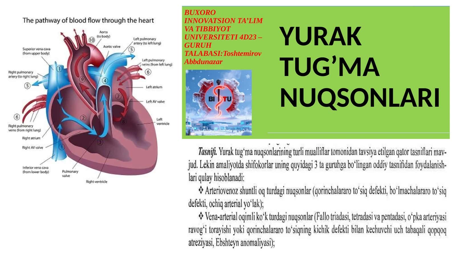 Pediatriya Tugʻma yurak nuqsonlari toʻliq maʼlumot
