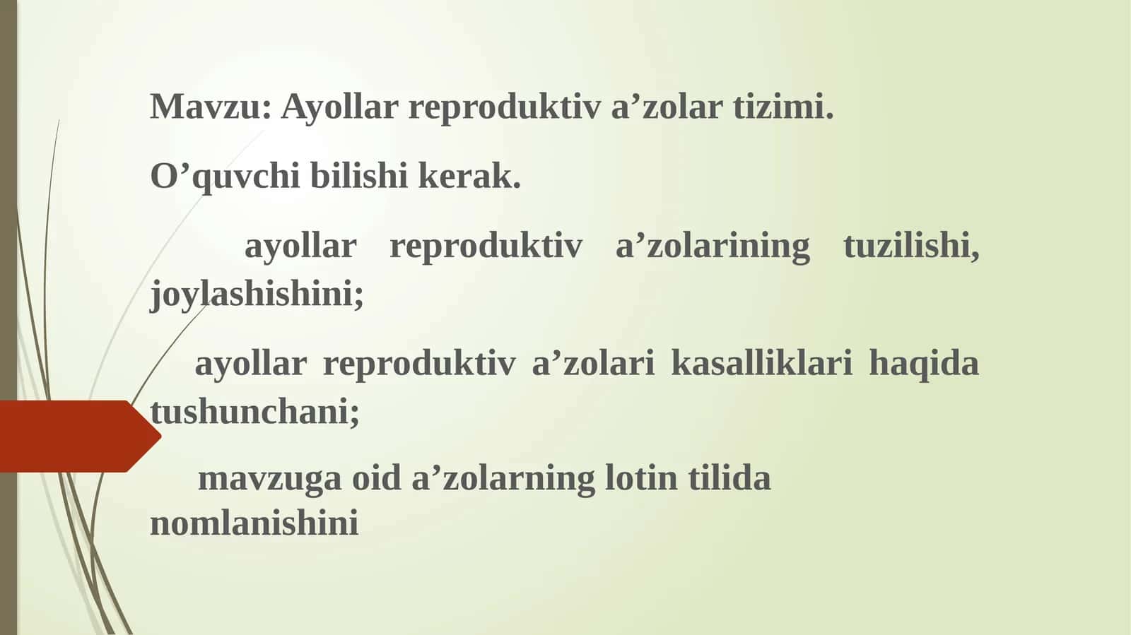 Ayollar reproduktiv a'zolar tizimi