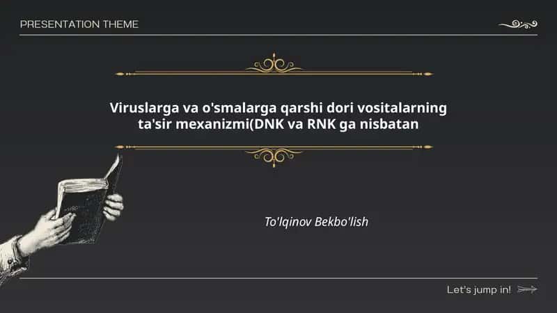 Viruslarga va o'smalarga qarshi dori vositalarning ta'sir mexanizmi(DNK va RNK ga nisbatan