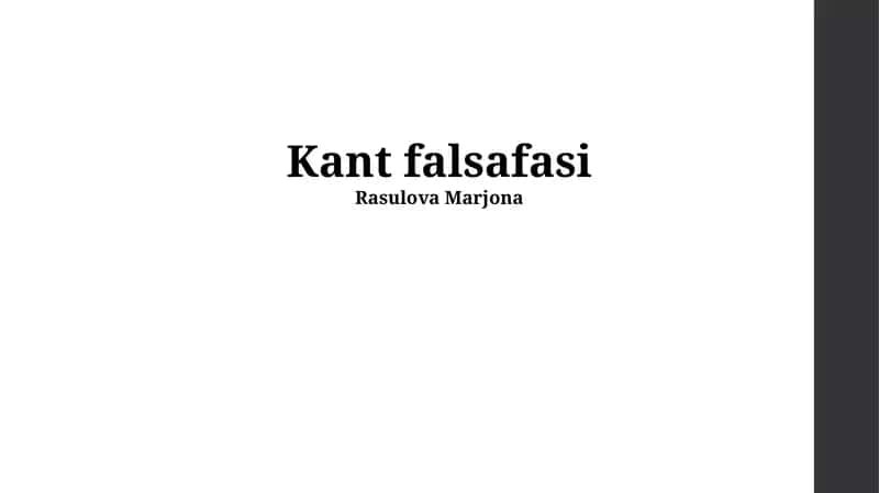 Kant falsafasi