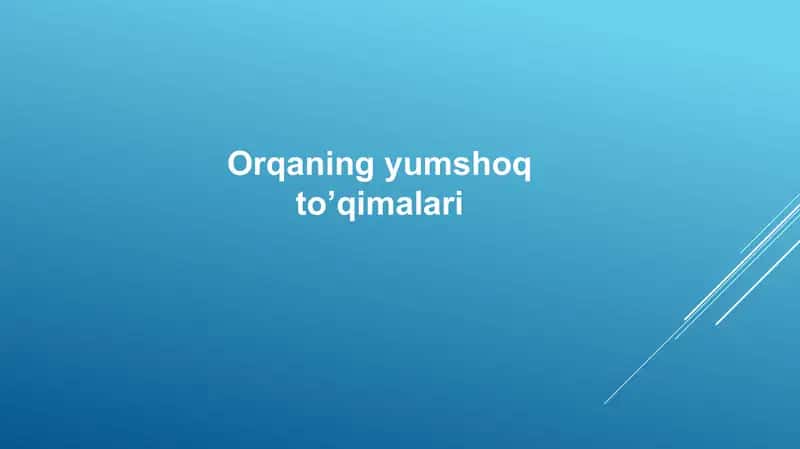 Orqaning yumshoq to’qimalari Yuza to’qimalar