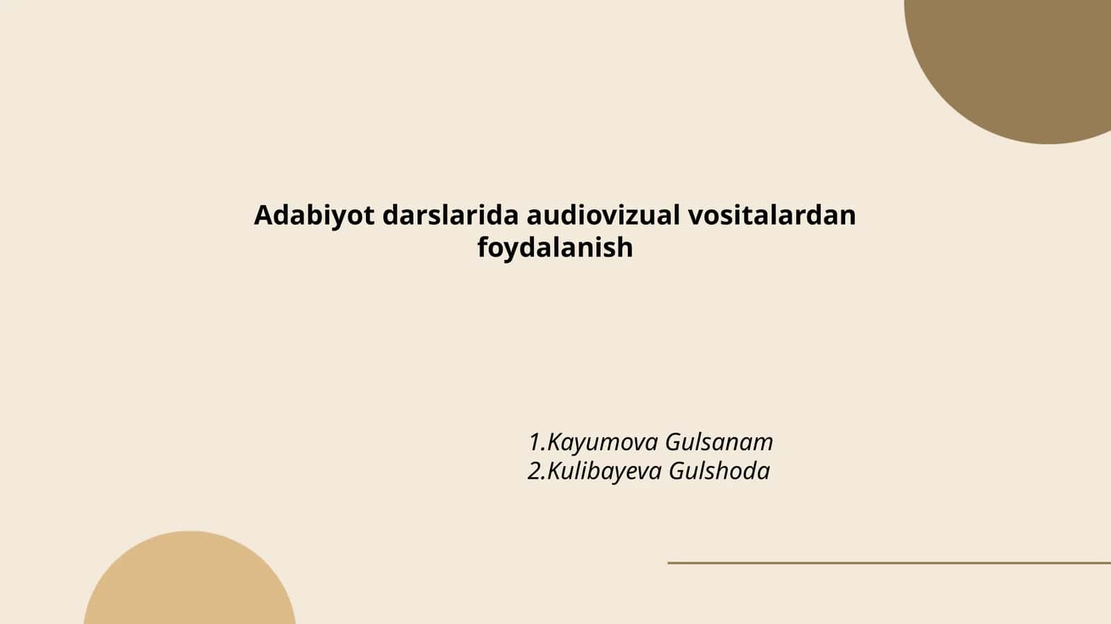 Adabiyot darslarida audiovizual vositalardan foydalanish