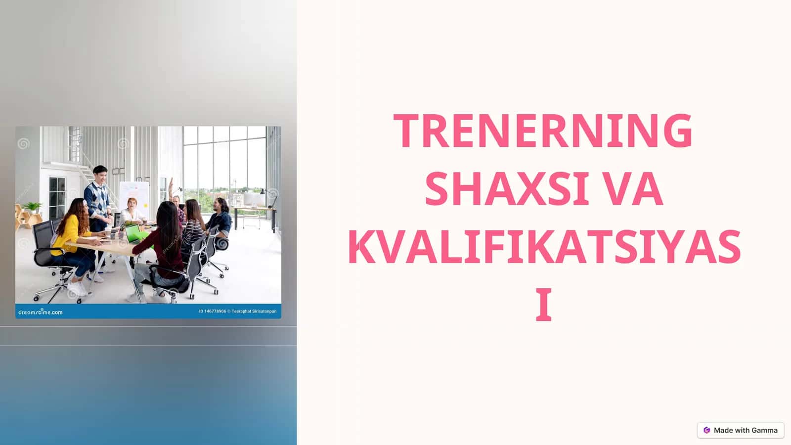 TRENERNING SHAXSI VA KVALIFIKATSIYASI