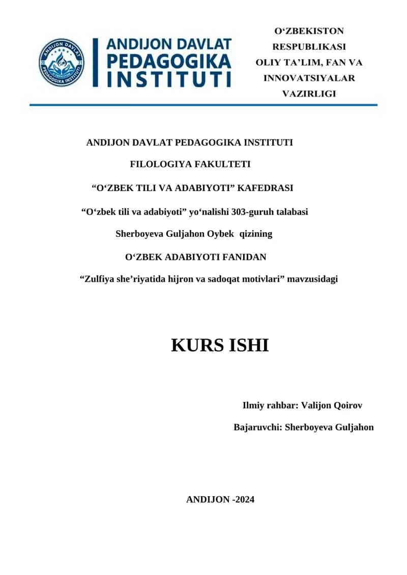 Zulfiya sheʼriyatida hijron va sadoqat motivlari