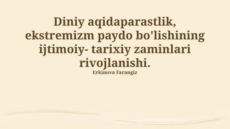 Diniy ekstremizmga qarshi kurash strategiyasi