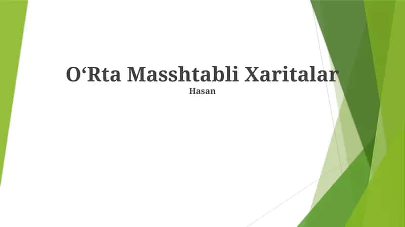 OʻRta Masshtabli Xaritalar