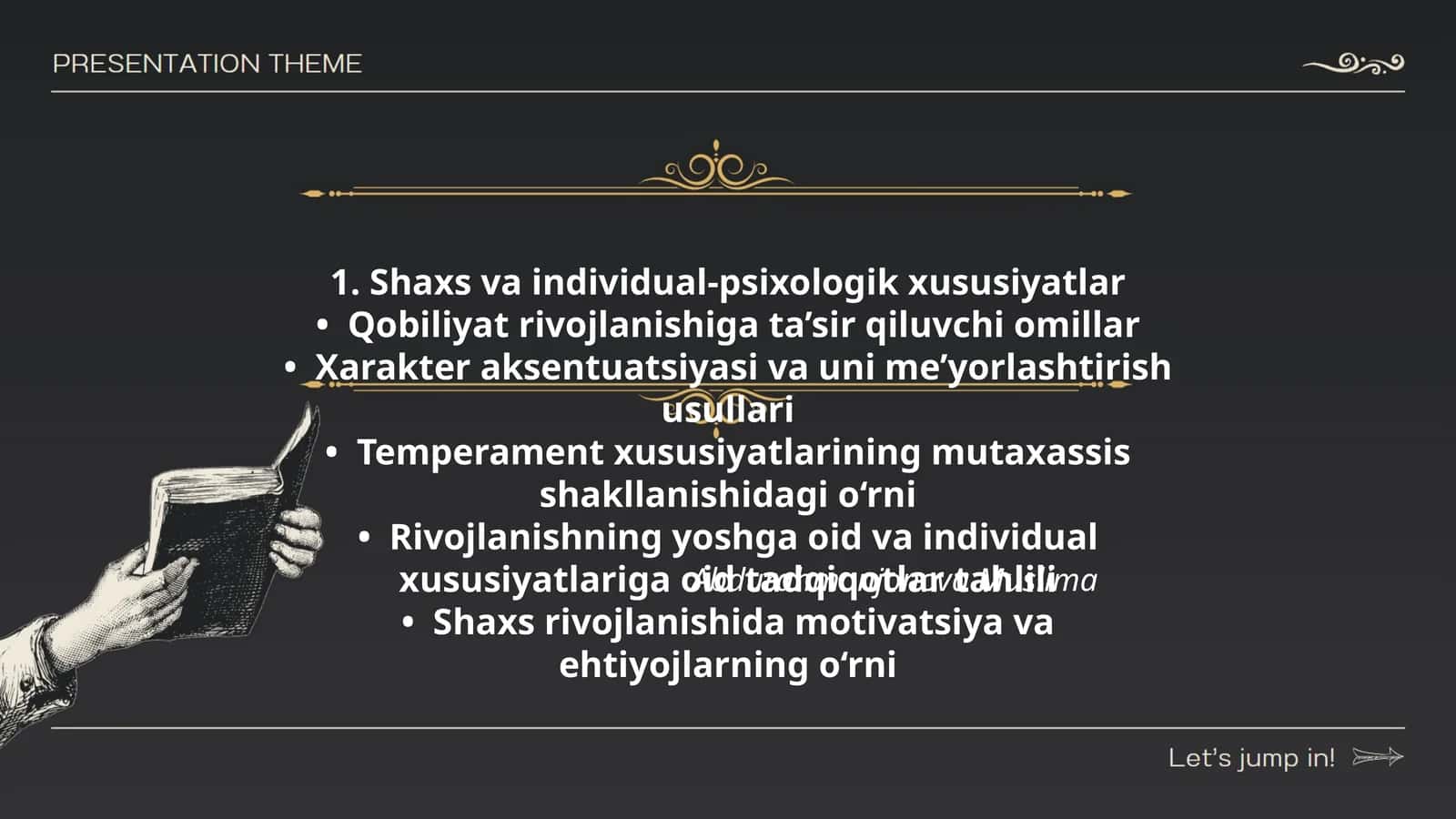 Shaxs va individual-psixologik xususiyatlar