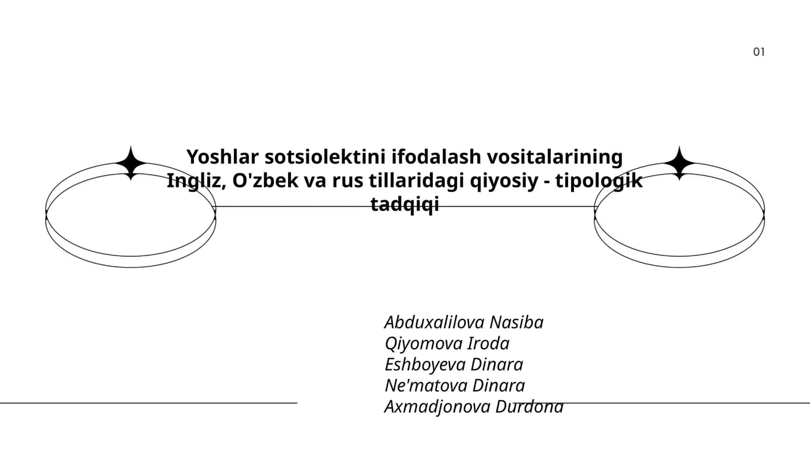 Yoshlar sotsiolektini ifodalash vositalarining Ingliz, O'zbek va rus tillaridagi qiyosiy - tipologik tadqiqi