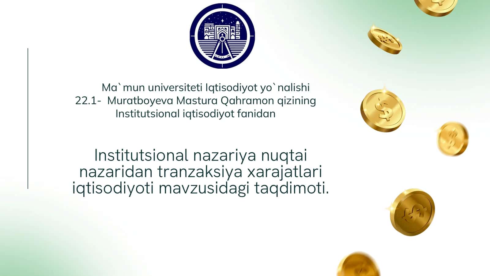 Institutsional nazariya nuqtai nazaridan tranzaksiya xarajatlari iqtisodiyoti