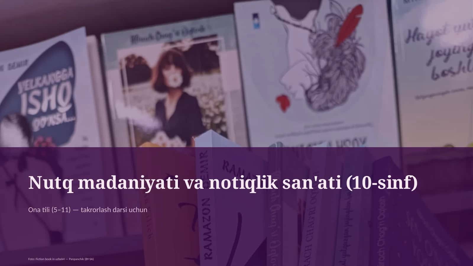 Nutq madaniyati va notiqlik san'ati (10-sinf)