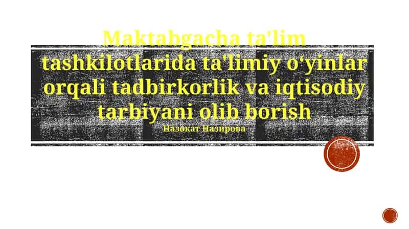 O'yin Kuchi: Maktabgacha Ta'lim O'yinlari