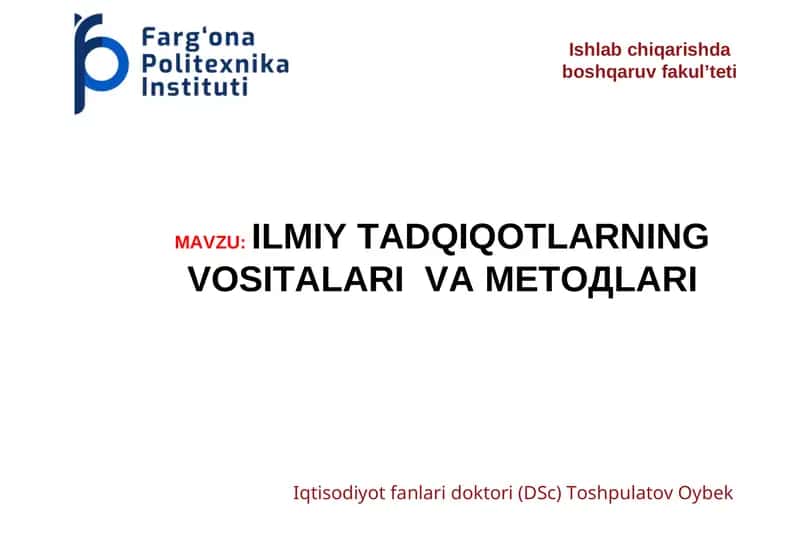 Maozu: Ilmiy Tadqiqotlarning Vositalari va Metodlari